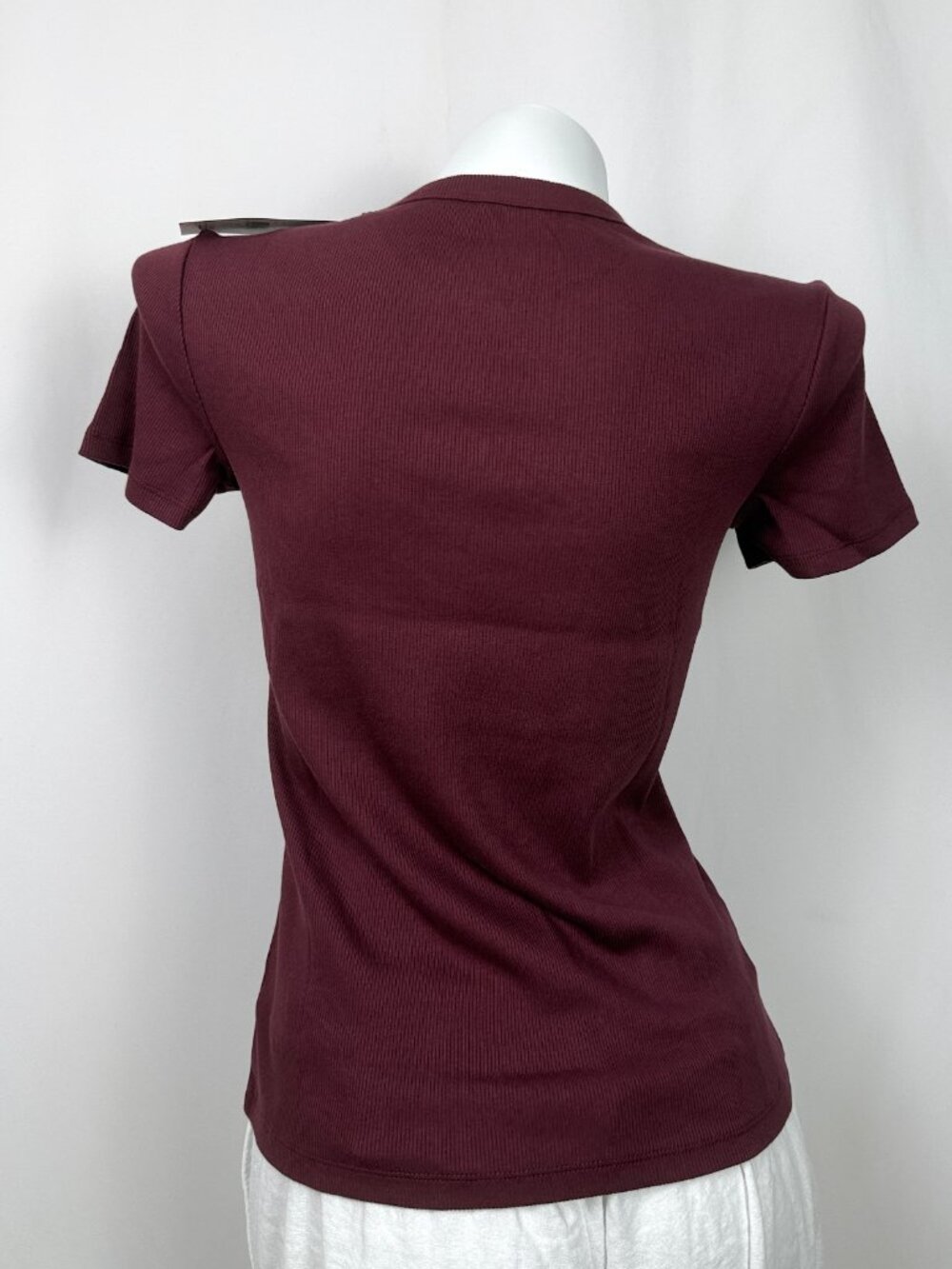 🔥4 for $20🔥 George Womens Ribbed Short Sleeve T-Shirt Burgundy M L XL XXL - Picture 2 of 5